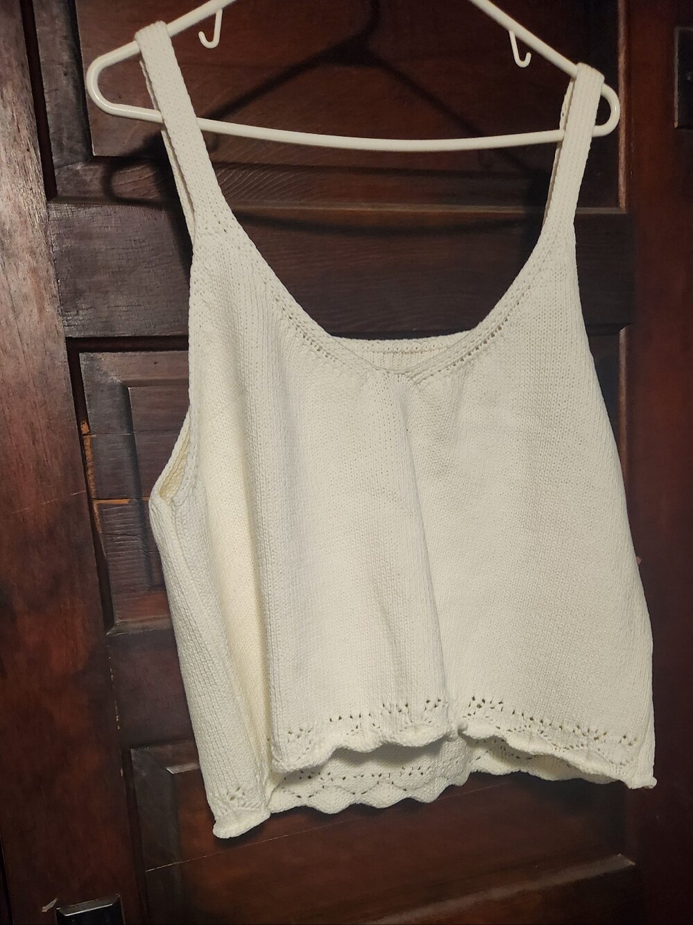 Cream Crop Tank Top